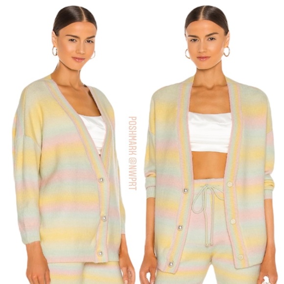 OLIVIA RUBIN Sweaters - NWT ✨ OLIVIA RUBIN Cecily Dégradé Knit Cardigan Sweater Pearl Pastel Ombré XS